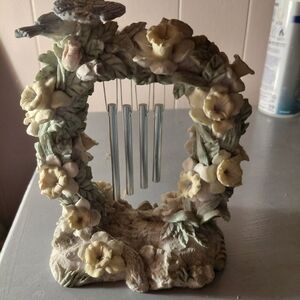 Avon Floral Wind Chime Decor With Blue Birds